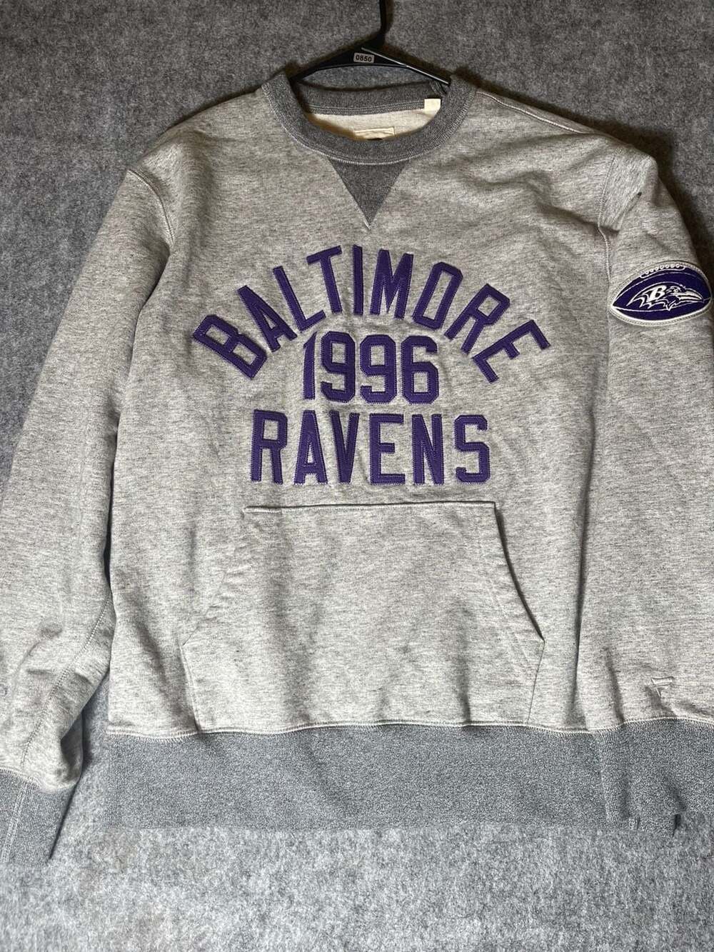 Fanatics Baltimore Ravens Iconic Fleece Pullover Sweatshirt - Heather Gray